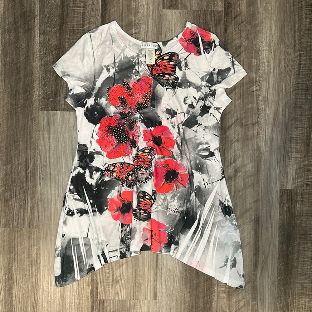 Bellagio Floral Butterfly Tee - Large